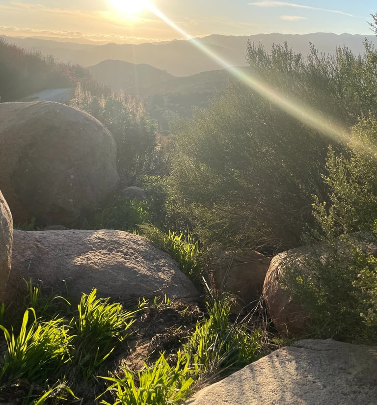 “A mountain view from Fallbrook, California — a moment of stillness that reminds us how creativity f