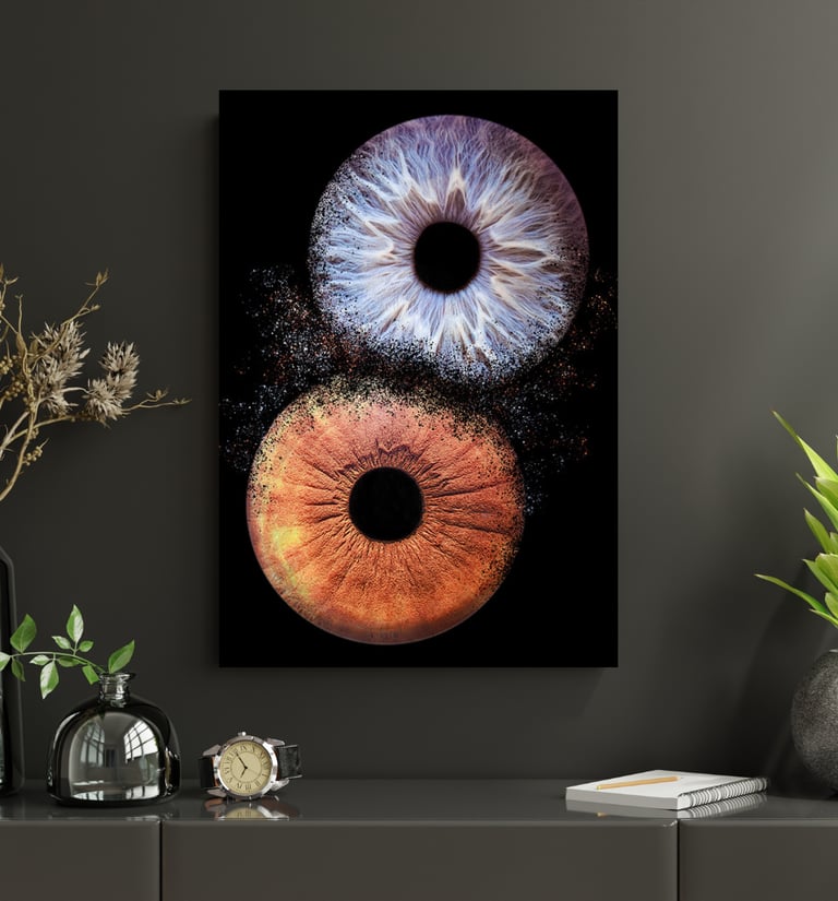 Tableau d'iris sur mur pour une oeuvre d'art personnalisée