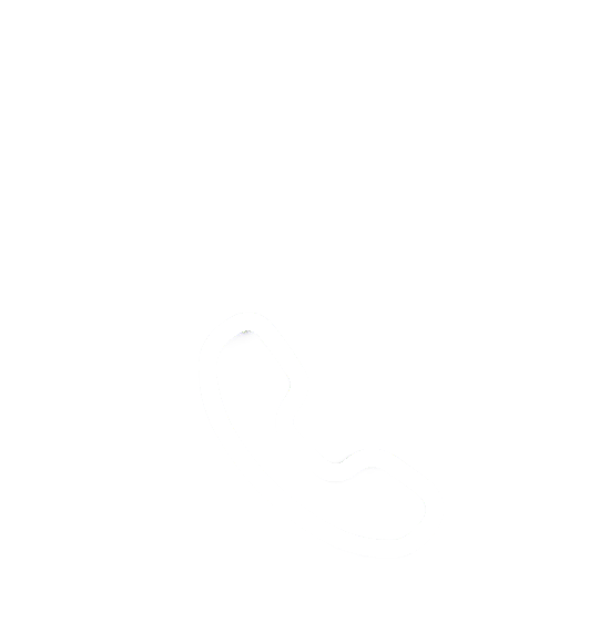 Minimalist white outline of a telephone handset icon on a black background for contact us and support.