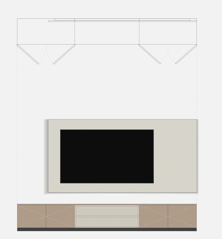 a tv screen with a television Elevation | Visuals interior design Malta