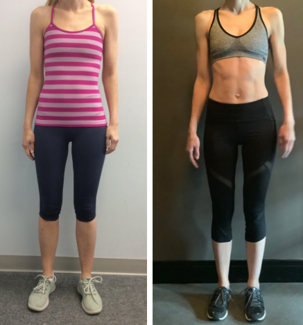 The before and after image of a lady after completing online weight loss coaching