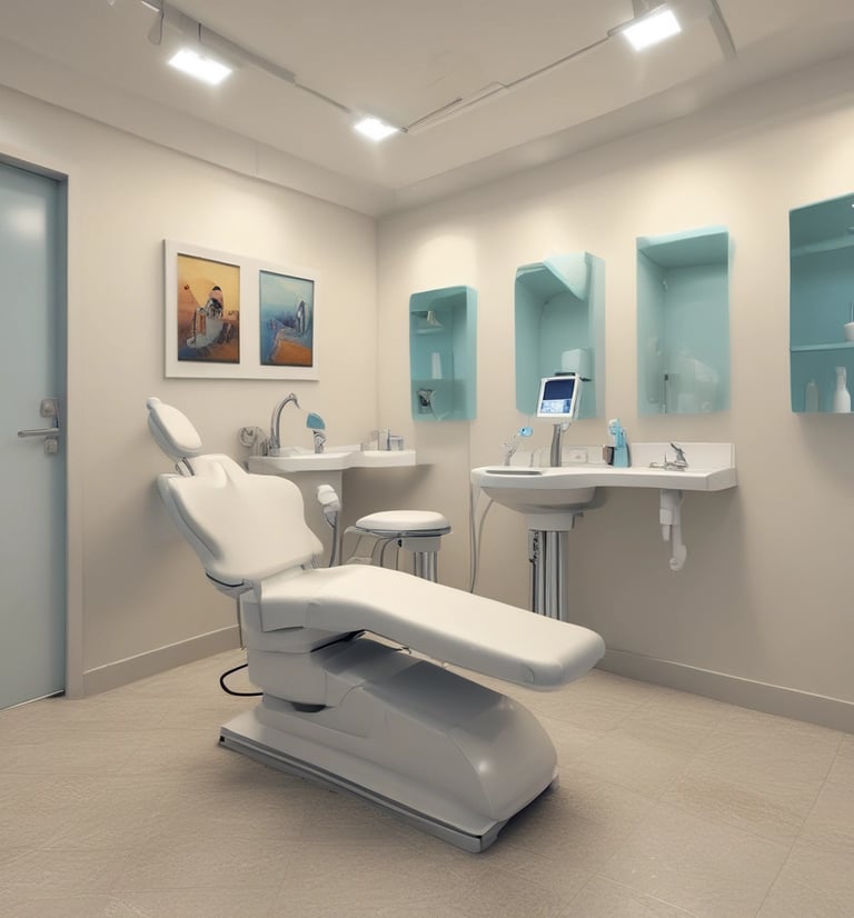 Modern dental clinic interior with friendly dentist and patient in Casablanca.