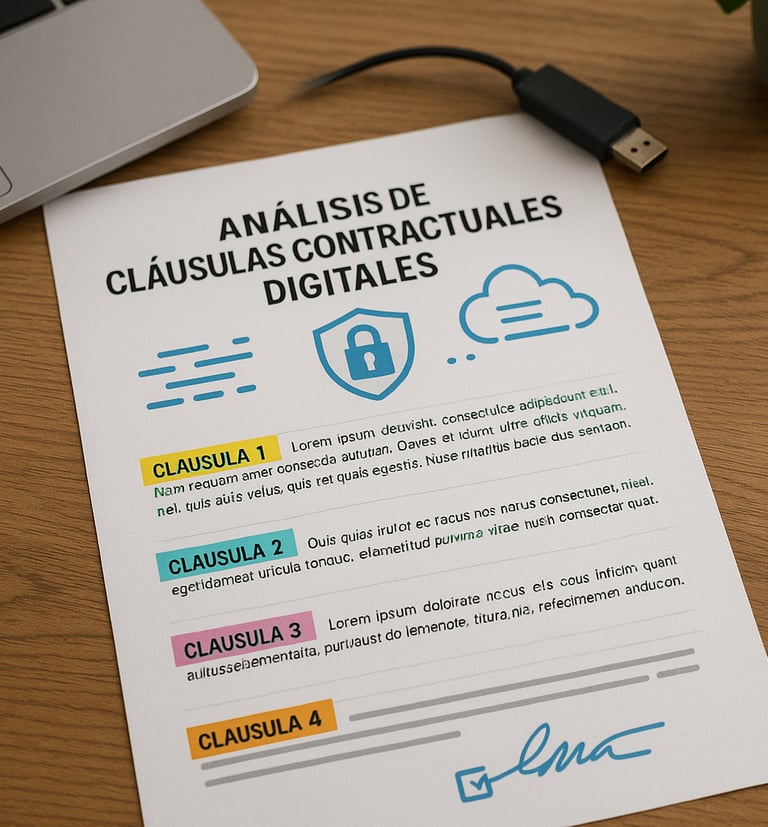 Análisis detallado de cláusulas en contrato consultoría digital esenciales 2025