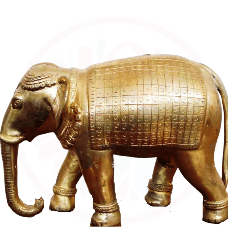 a golden elephant statue