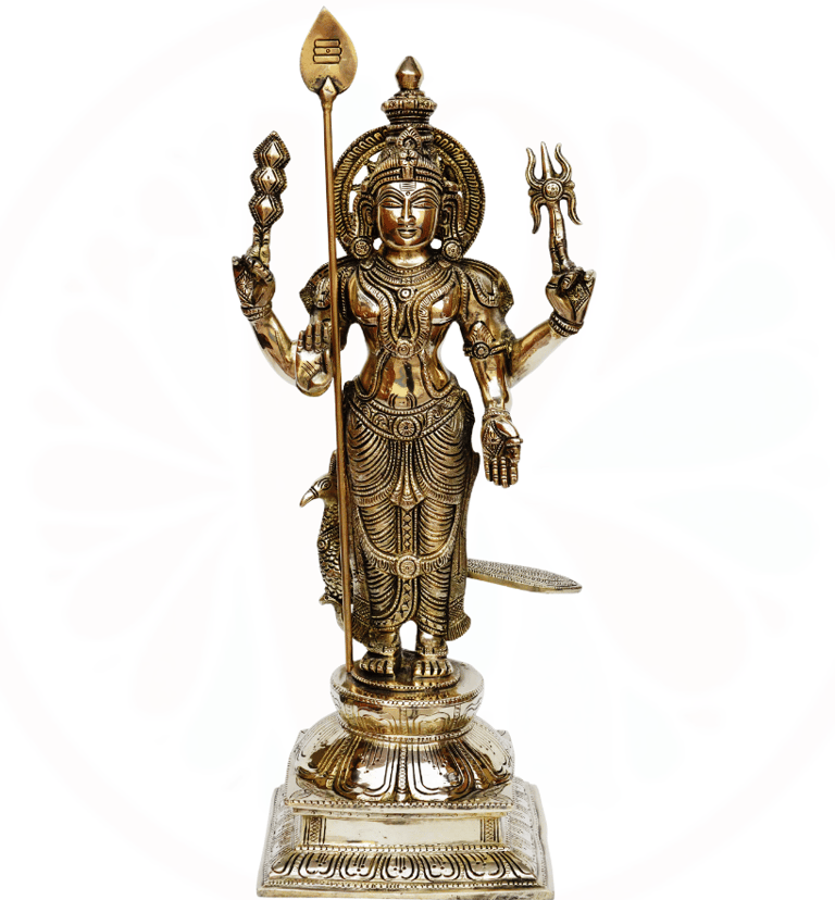 a statue of a vishnu holding a sword