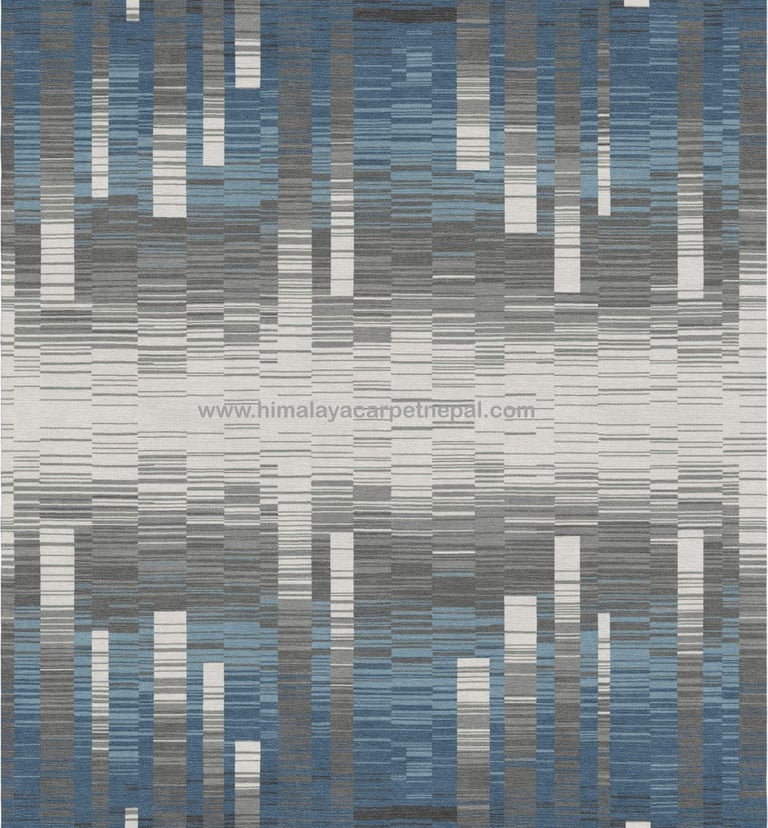 Custom contemporary geometric rug with bold modern pattern in neutral tones