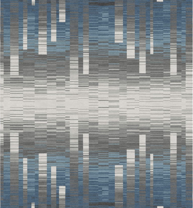 Custom contemporary geometric rug with bold modern pattern in neutral tones