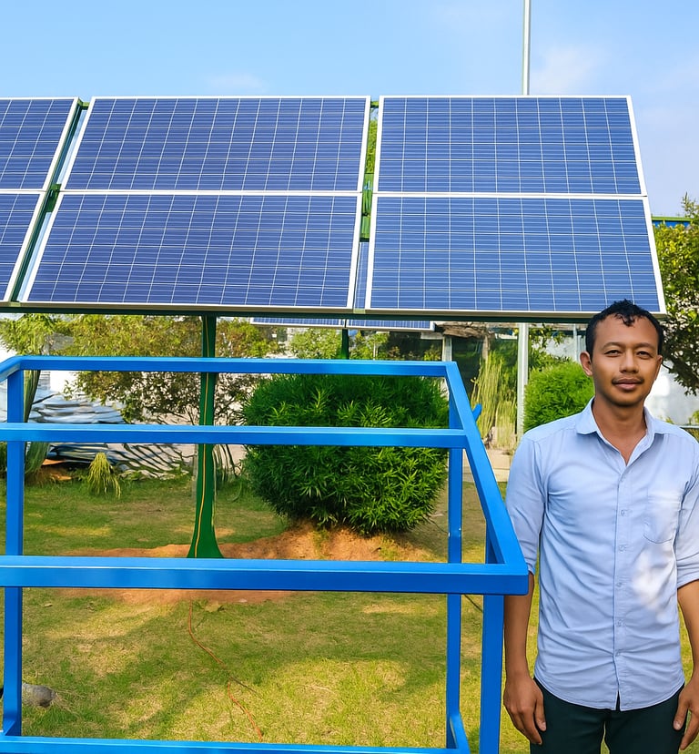 Pengerjaan Solar panel Pembangkit listrik tenaga matahari