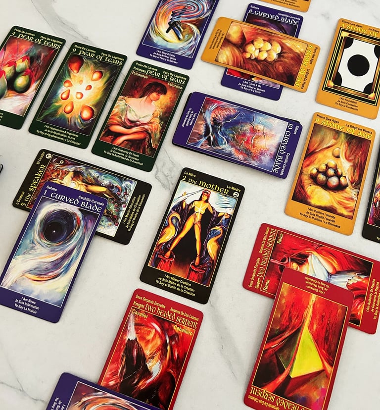 Spiral Spread Map for Tarot card reading with I Am One deck
