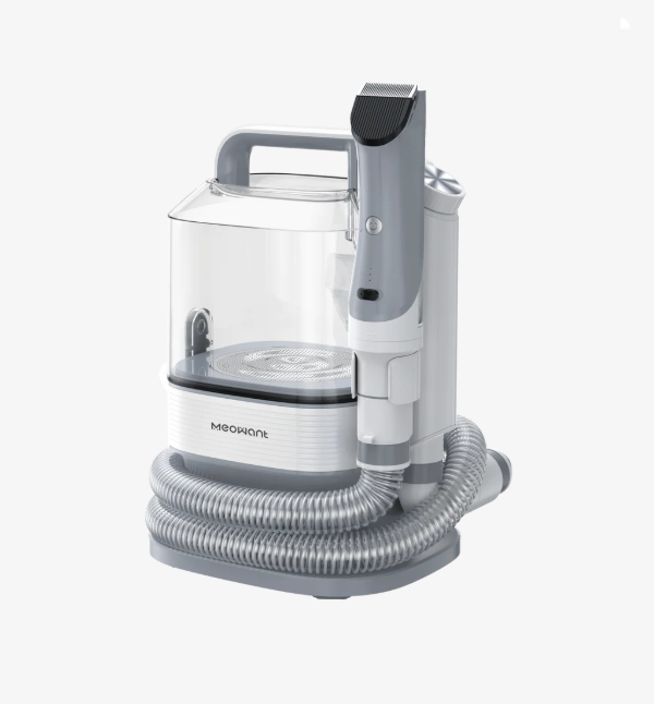 Pet grooming vacuum kit with brush attachments