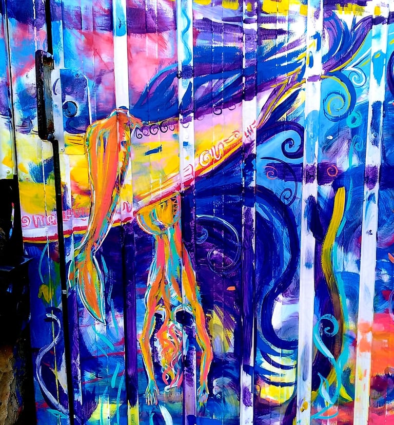 détail d'une peinture représentant Sao paulo si elle était sous les eaux