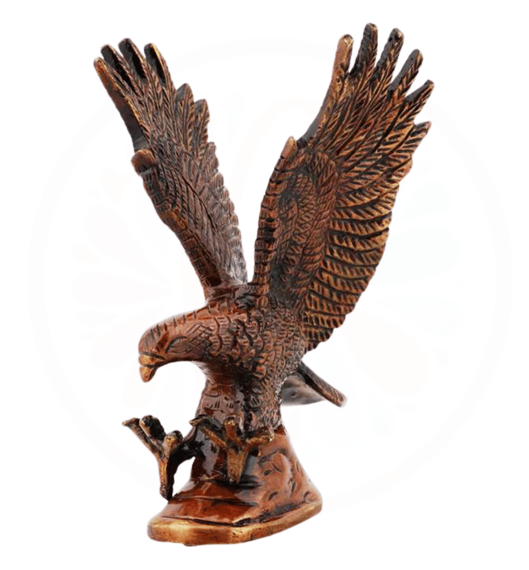 a statue of a bird with a bird on it's back