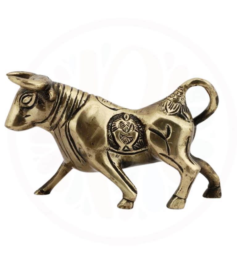 a gold bull statue of a bull in a circle