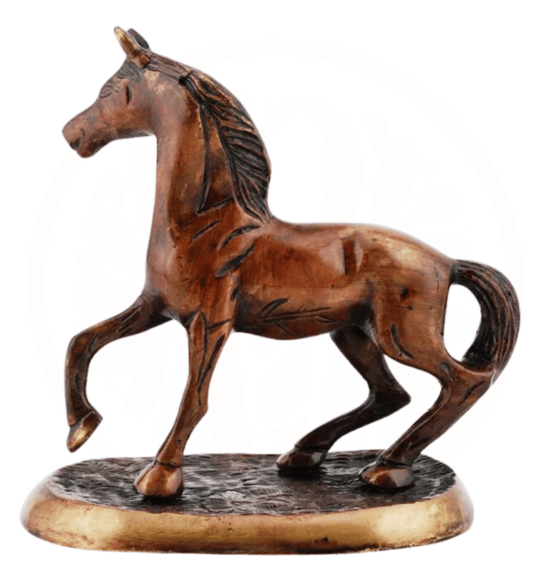 a horse statue of a horse with a horse on it