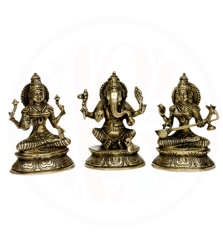 #LaxmiGaneshSaraswati #DivineTrinity #HinduDeities #BlessingsFromGods #ProsperityAndWisdom #IdolWors