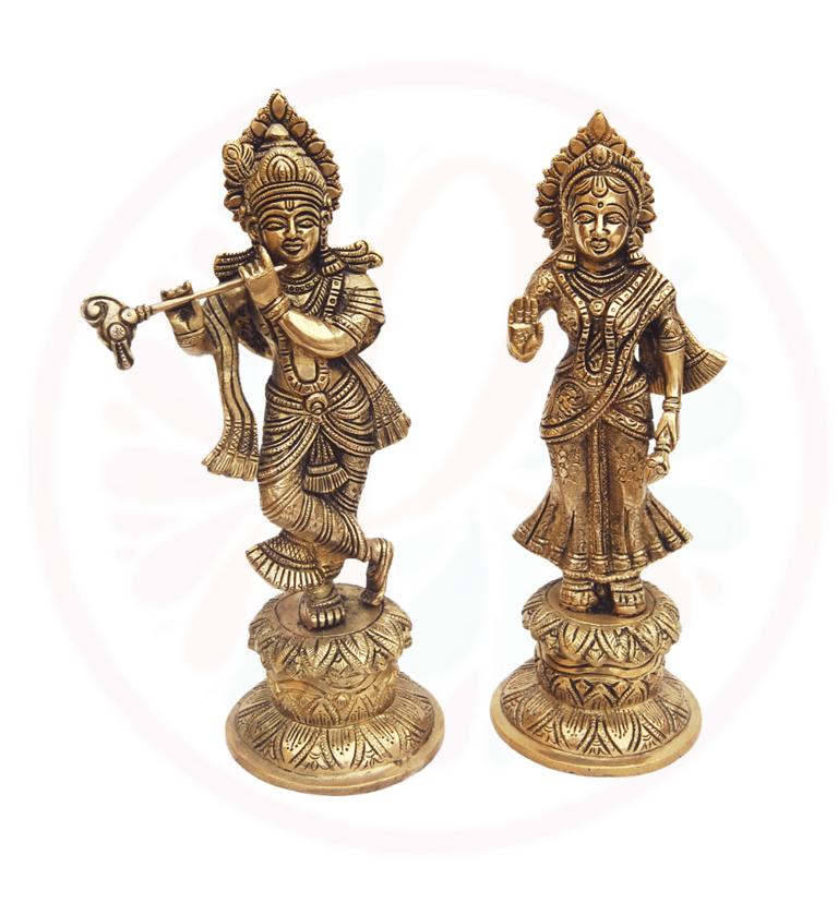 brass statye radha krishna
