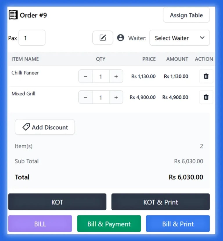 Restaurant pos management system in SriLanka
