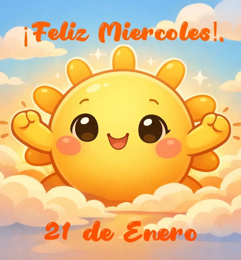 sol amanece saludando diciendo feliz miércoles 21 de enero