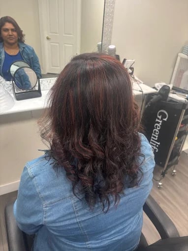 Red Highlights, Pure Beauty Hair Salon