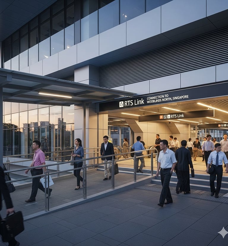 RTS Link connect Bukit Chagar in Johor Bahru to Woodlands North in Singapore