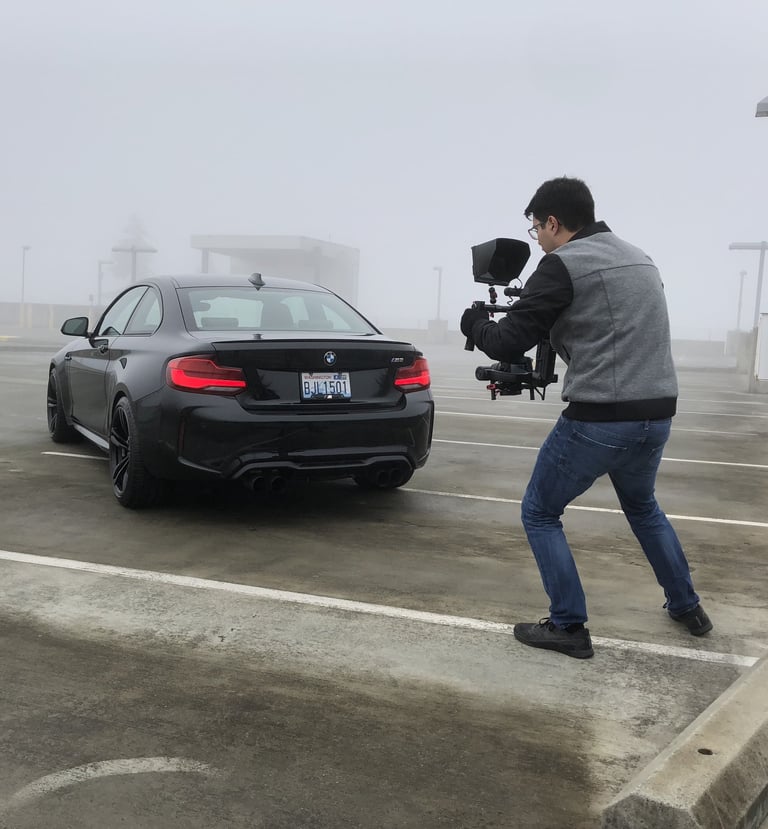 high quality filming of bmw car