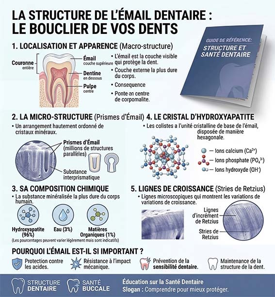 Infographie composition émail dentaire