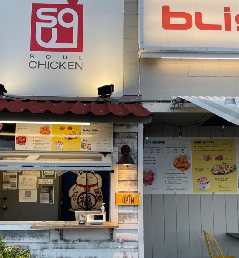 out side of Soul chicken take out door in honolulu Hawaii
