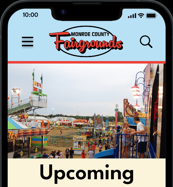 Mobile design of a fairgrounds website