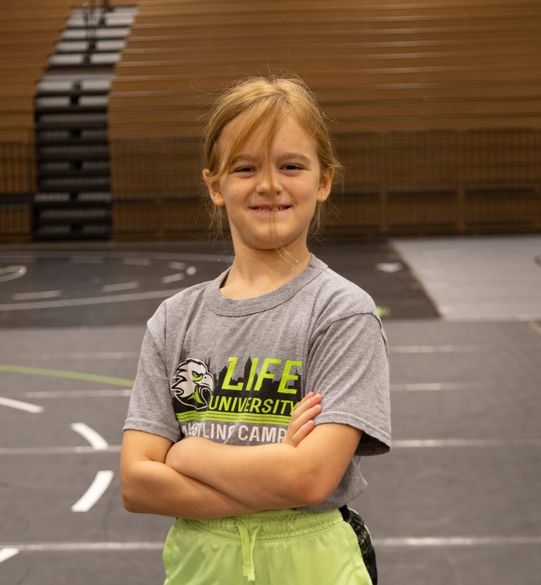 female wrestler smiling