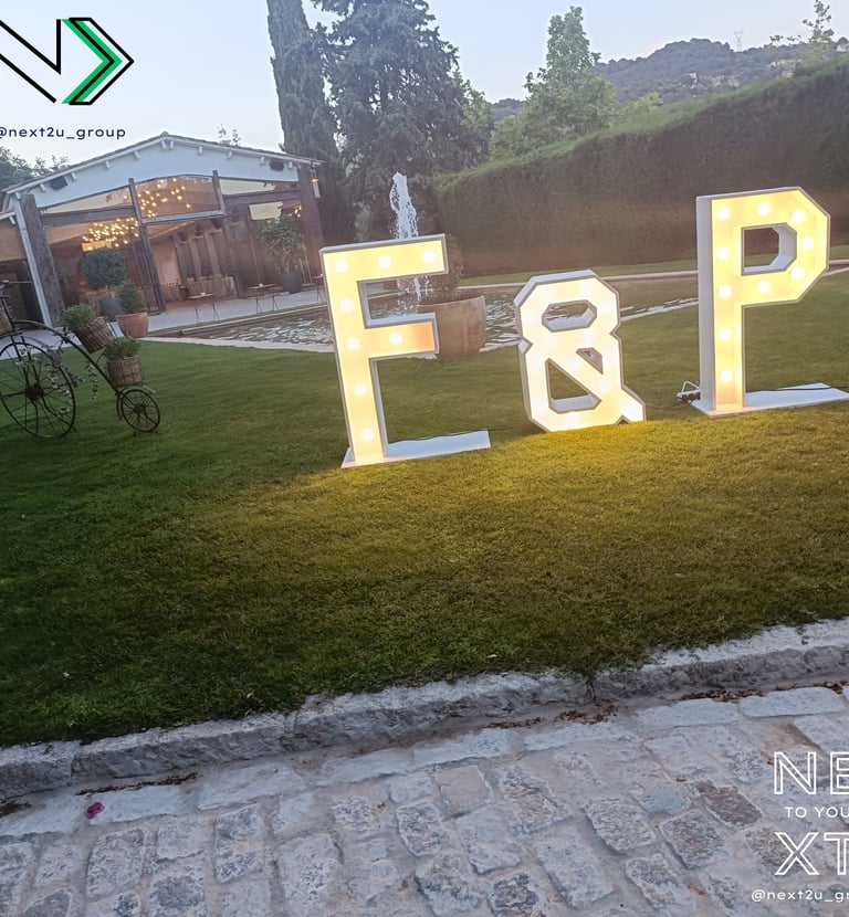 Letras 3D de 1'2 metros de alto iluminadas