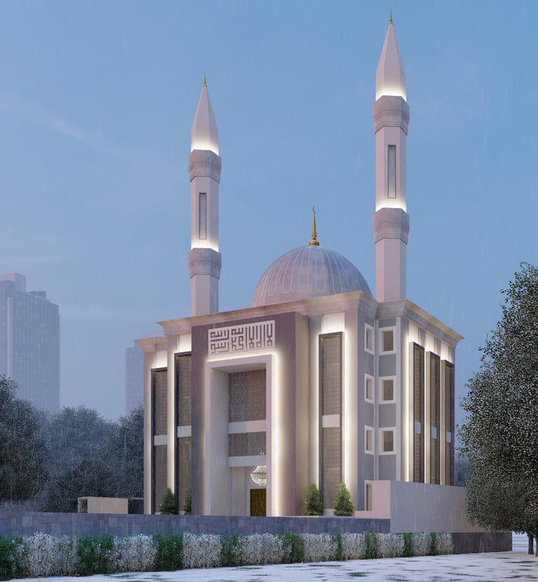 Construction site with workers and heavy machinery in progress