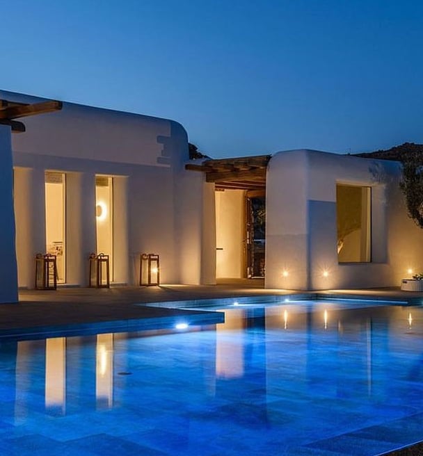 a pool with a pool and a patio area