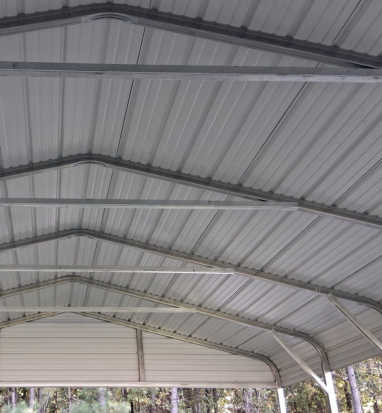 Inside B-Frame Carport