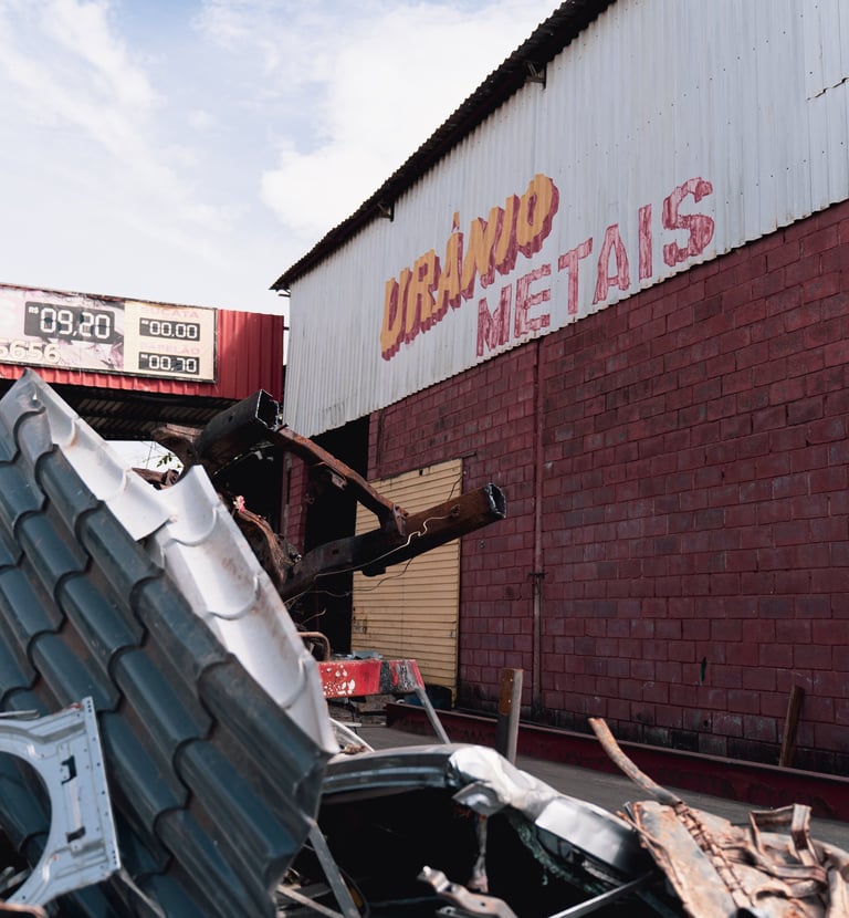 a pile of metal and metal scrap metal