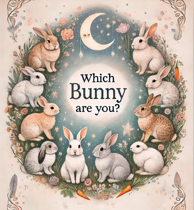 a picture of a rabbit in a wreath of rabbits