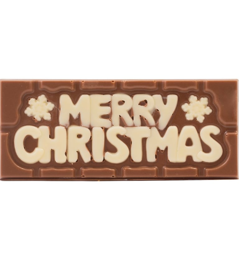 Vrolijk kerstfeest chocolade plaatje
