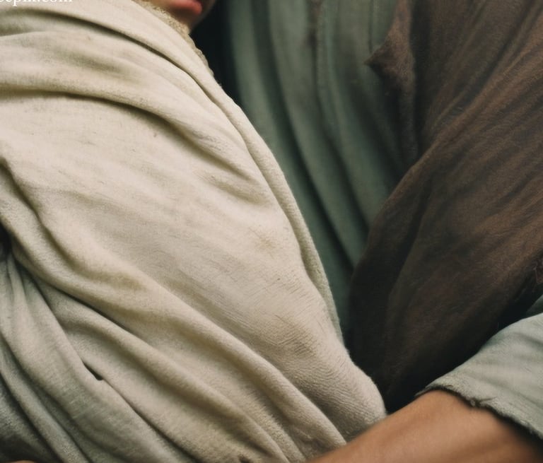 Jesús cargando a niño