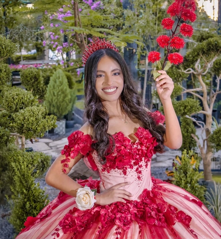 quinceañera en sesion fotografica vivero eden