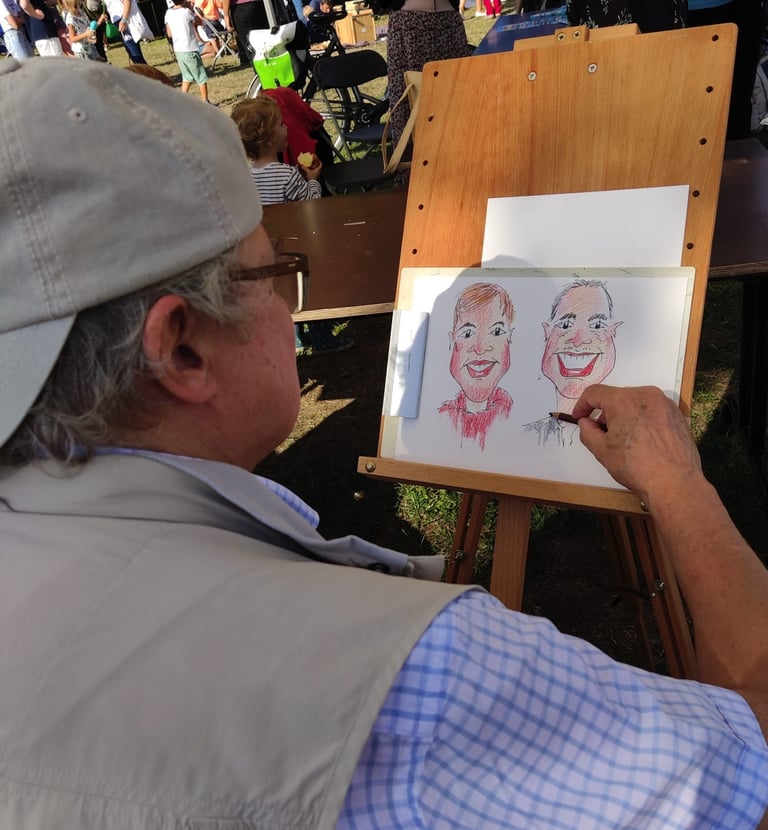 Personne faisant des caricatures