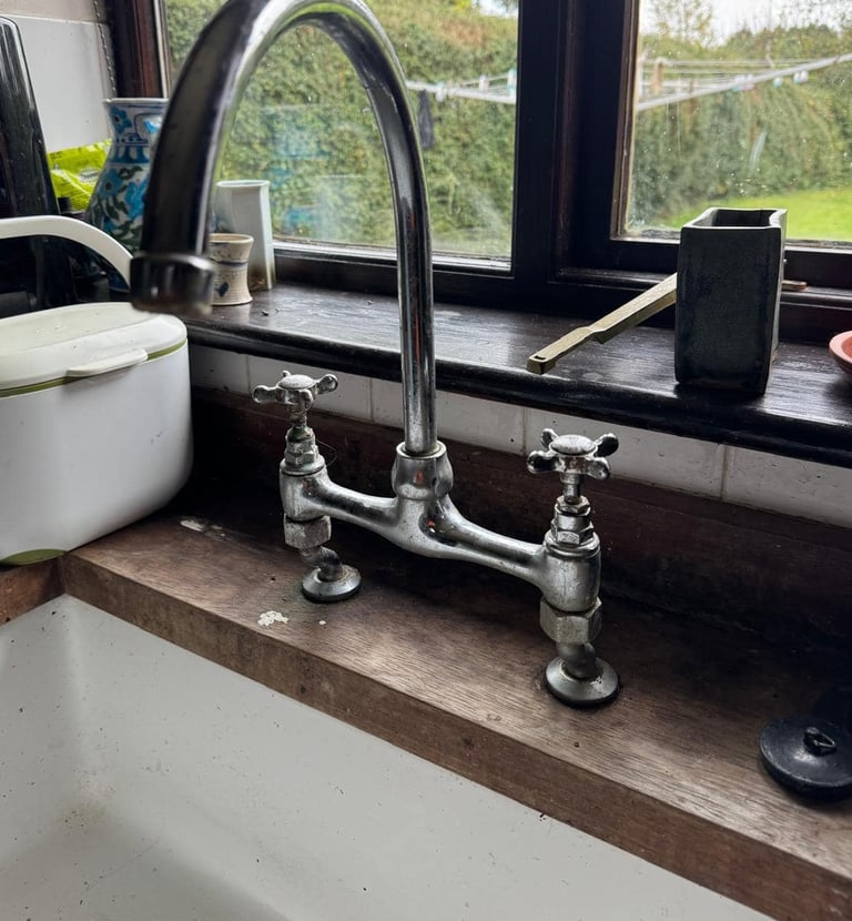 New tap and sink installation photographed on-site in Worcestershire