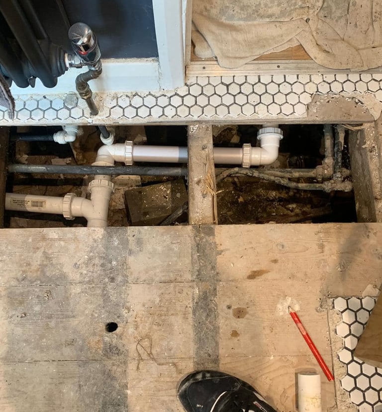 underfloor pipework replace in droitwich home by axm plumbing