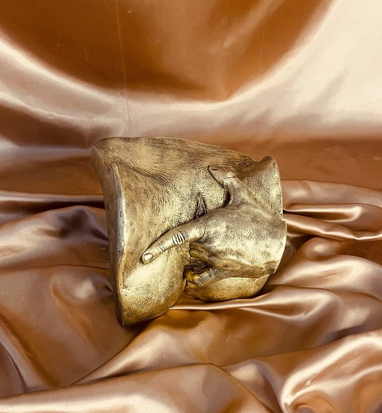 Moulage plâtre des amoureux