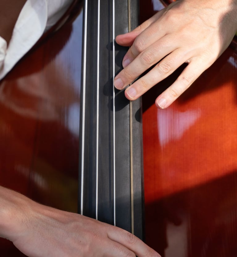 a photo detail of a bassoon during a wedding