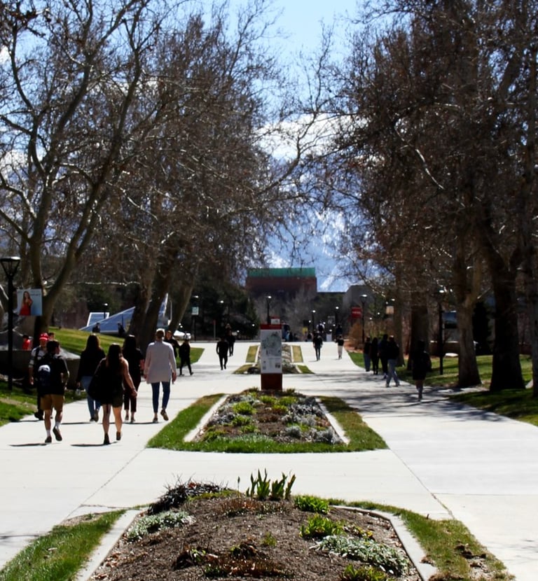 The University of Utah path near Tanner Plaza