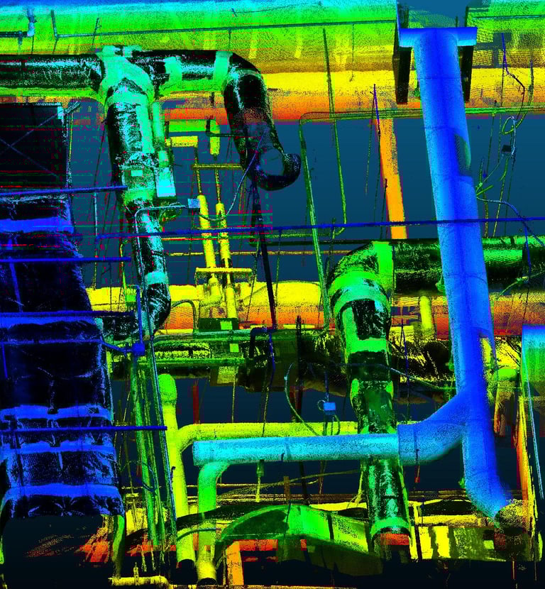an above ceiling LiDar scan of MEP systems