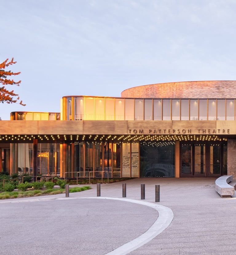 Tom Patterson Theatre, with brass design elements made by Pengelly Iron Works