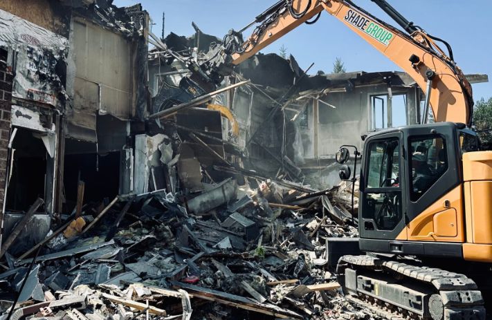 Groove cutting for tile joints in Bangalore warehouse