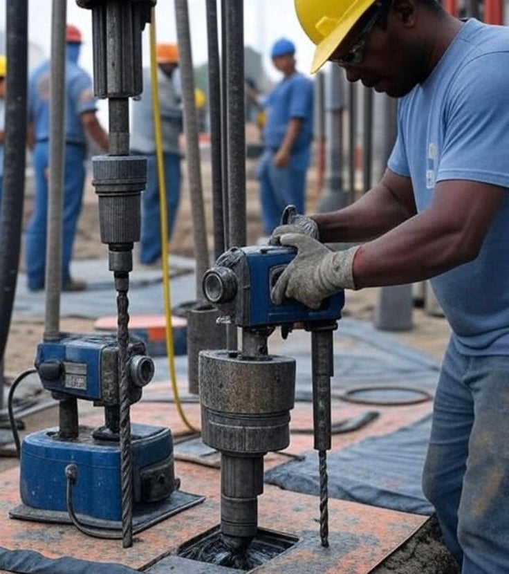 Road saw machine cutting asphalt in Bangalore