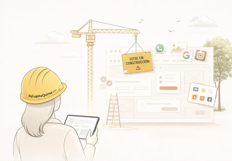 Imagen de representación de sitio web en construcción