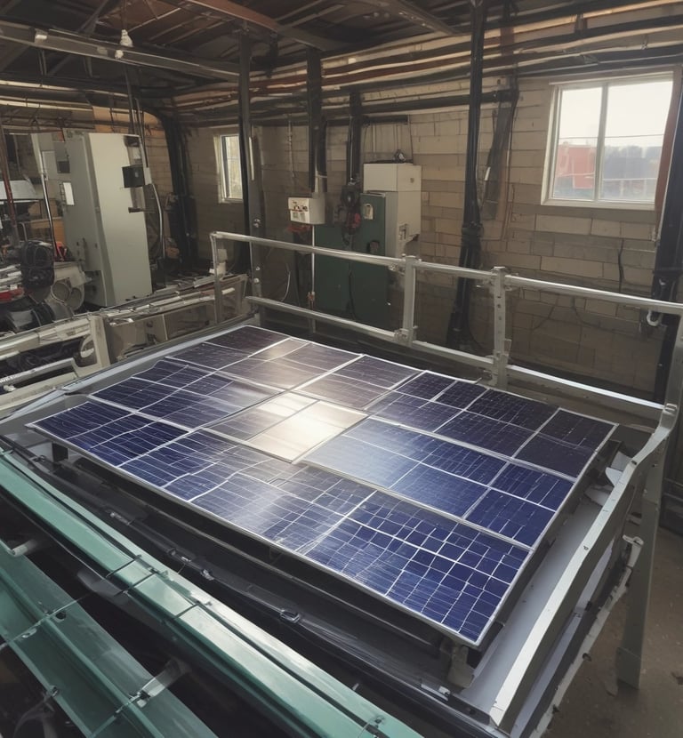 a solar paneled solar paneled in a warehouse